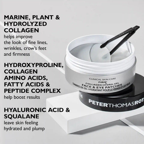 FIRMx Collagen Hydra-Gel Face & Eye Patches|90 patches / 2 shapes
